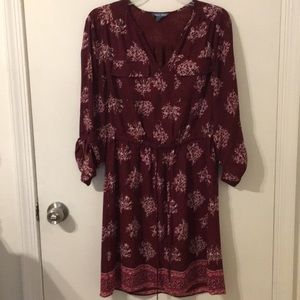 Synched waist floral dress